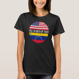 Half American Half Venezuelan Usa Flag Family Heri T-Shirt