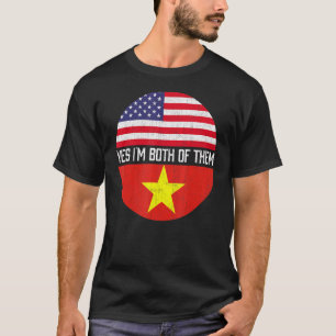 Half American Half Vietnamese Usa Flag Family Heri T-Shirt