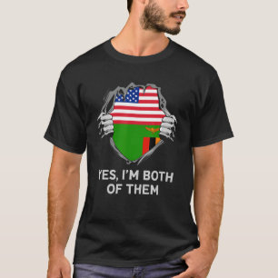Half American Half Zambian USA Zambia Flag Mens Wo T-Shirt