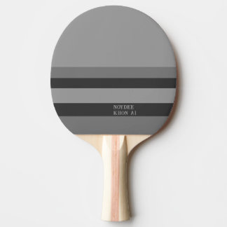 Half and Stripes Horizontal Grey Silver Charcoal Ping Pong Paddle