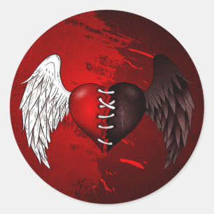 Half Angel Half Demon Rond Sticker