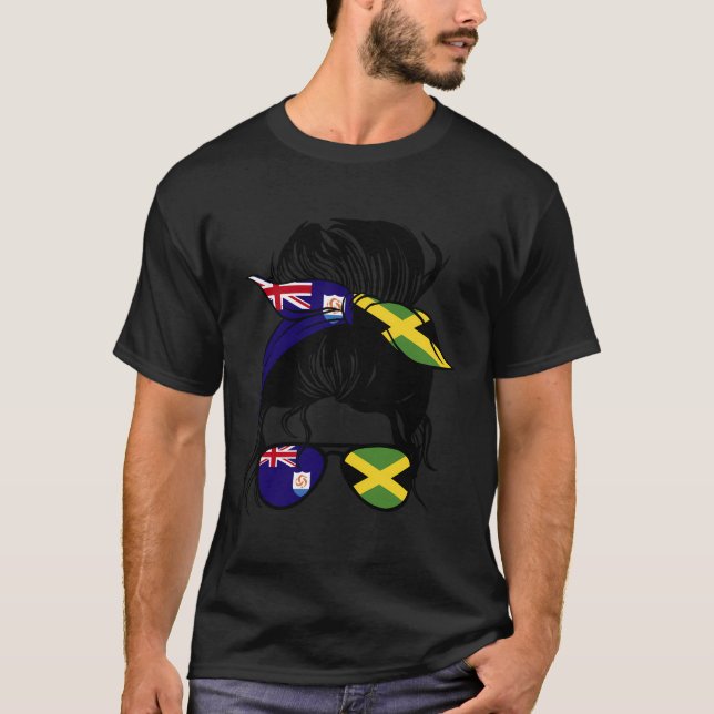 Half Anguillian Half Jamaican Mix Anguilla And Jam T-Shirt (Front)