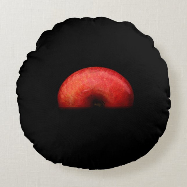 Half Apple Portrait - So Cool Round Cushion (Front)