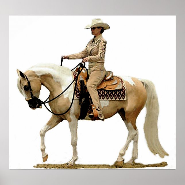 Half Arabian Western Pleasure Horse Poster Print (Front)