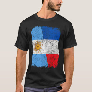 Half Argentinian Half French Flag Heritage Pride R T-Shirt