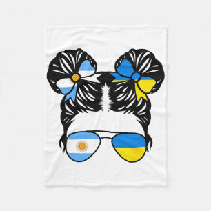 Half Argentinian Half Ukrainian Girl Argentina Kid Fleece Blanket