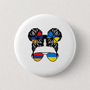 Half Armenian Half Ukrainian Girl Armenia Kids Her 6 Cm Round Badge