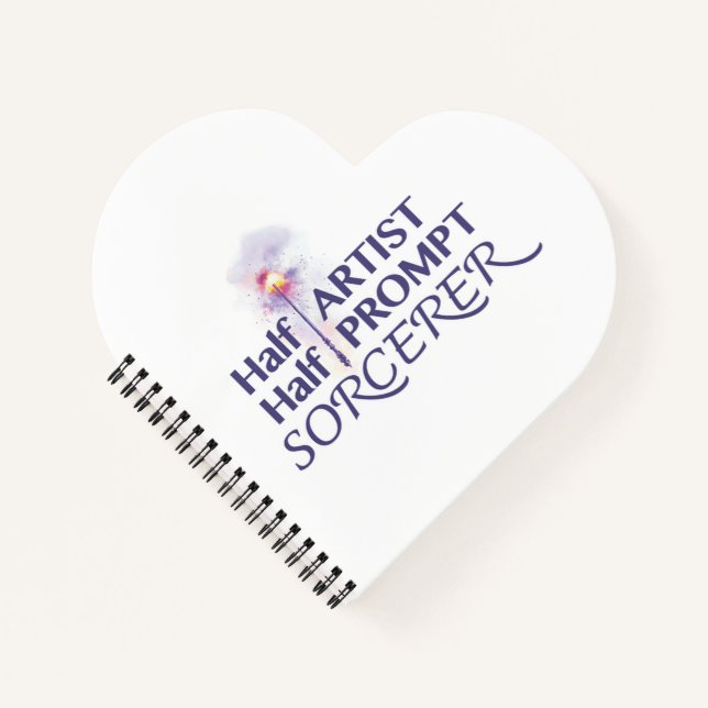 Half Artist Half Prompt Sorcerer Notebook (Front)