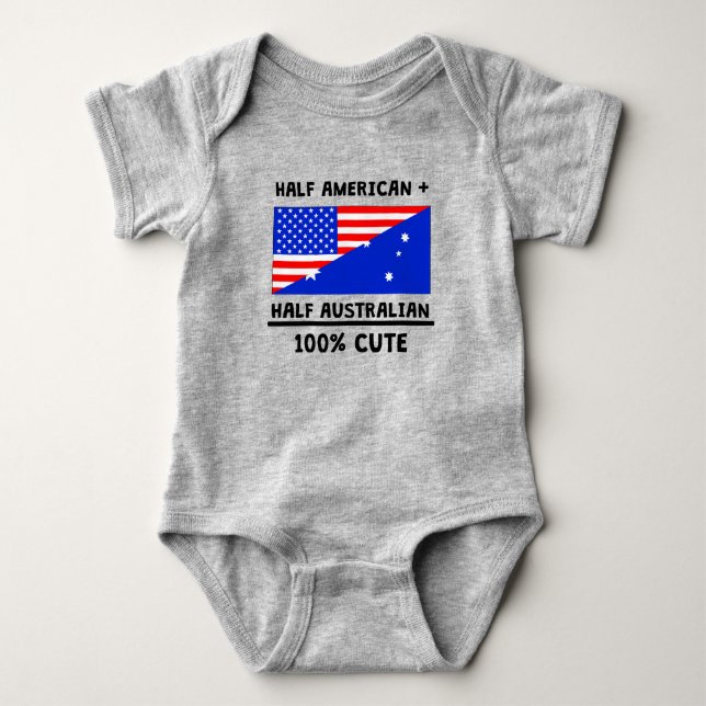 Half Australian 100% Cute Baby Bodysuit (Front)