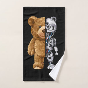 Half Bear Half Robot Hand Towel