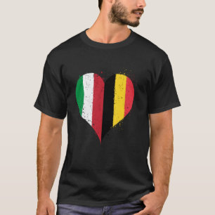 Half Belgian Half Italian A Belgium Italy Flag in T-Shirt