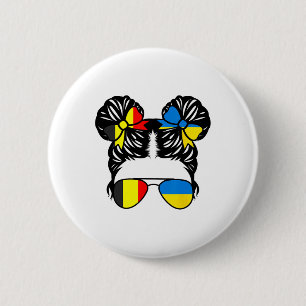 Half Belgian Half Ukrainian Girl Belgium Kids Heri 6 Cm Round Badge