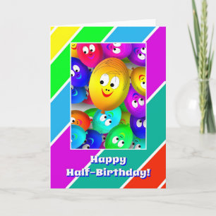 Half Birthday Happy Fase Balloons Card