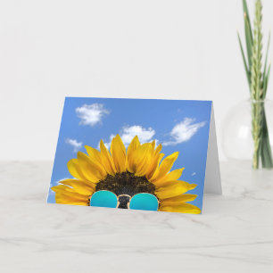 Half Birthday Sunflower and Sunglasses  Card