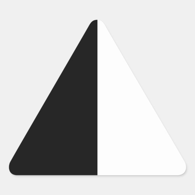 Half Black And Half White Middle Customise This Triangle Sticker (Front)