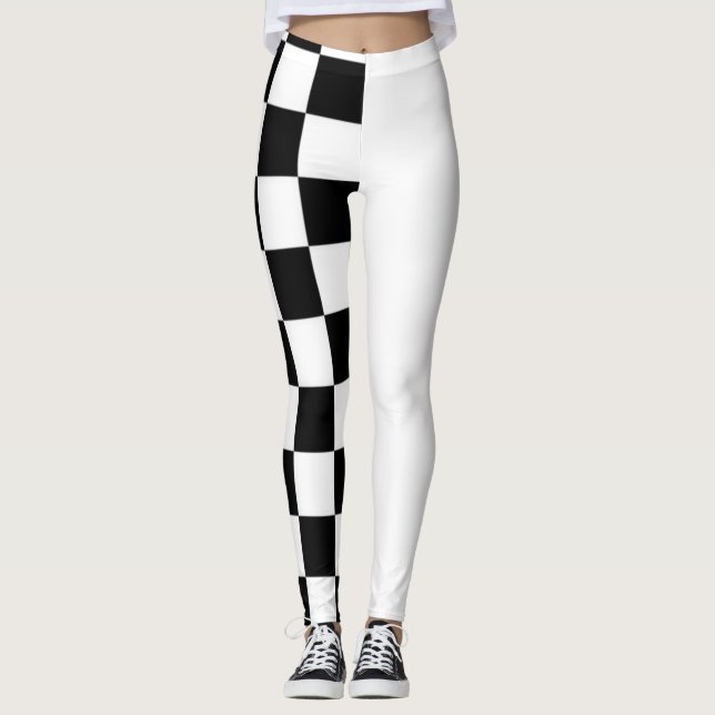 Half black and white leggings (Front)