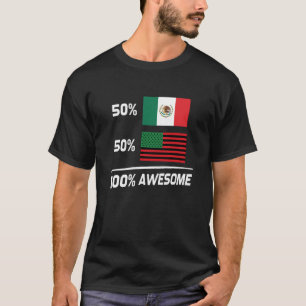 Half Black Half Mexican African American Flag Blax T-Shirt