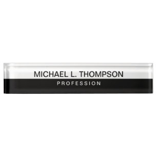 half-black half-white Desk Nameplate
