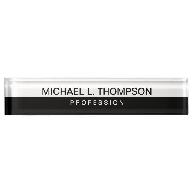 half-black half-white Desk Nameplate (Front)