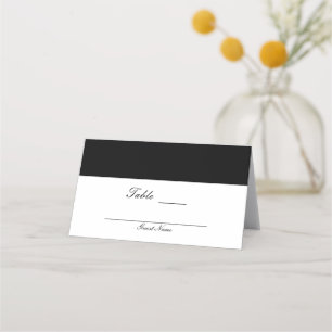 Half Black & White Classy Elegant Table Number Place Card