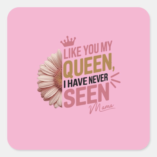 🌸 "Half Bloom, Full of Love – Mum" Square Sticker (Front)