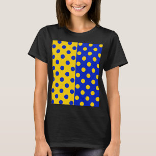 Half Blue and Yellow Polka Dots   T-Shirt