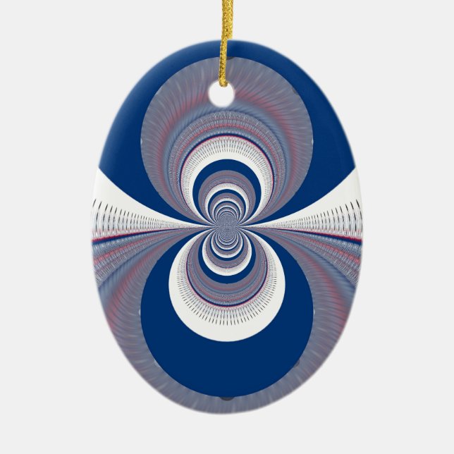 Half Blue Ceramic Ornament (Front)