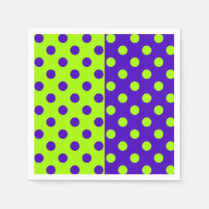Half Blue Green Polka Dots Pattern Design Napkin