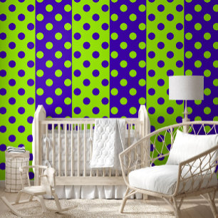 Half Blue Green Polka Dots Pattern Design  Wallpaper