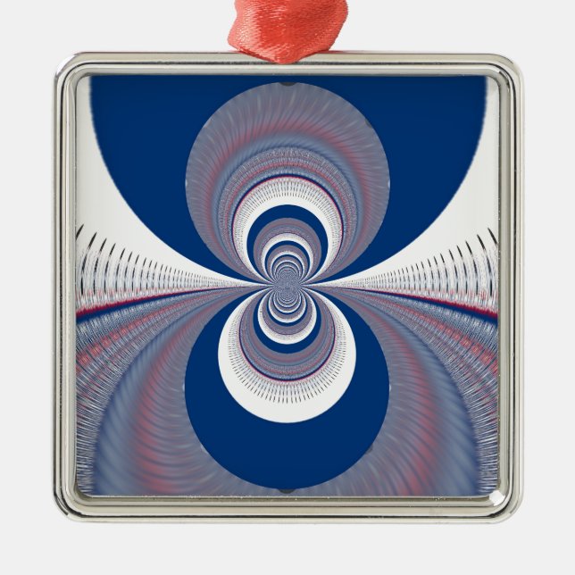 Half Blue Metal Ornament (Front)