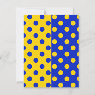 Half Blue Yellow Polka Dots Pattern Design Postcard