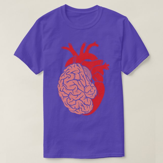 Half Brain Half Heart Organ Anatomy Science  T-Shirt (Design Front)