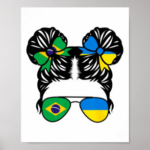 Half Brazilian Half Ukrainian Girl Brazil Kids Poster