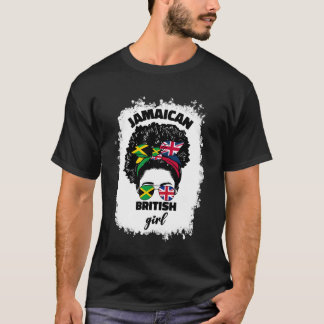 Half Britain and Jamaican British UK Jamaica Flag  T-Shirt