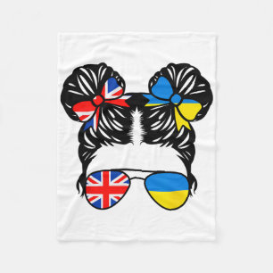 Half British Half Ukrainian Girl British Kids Heri Fleece Blanket