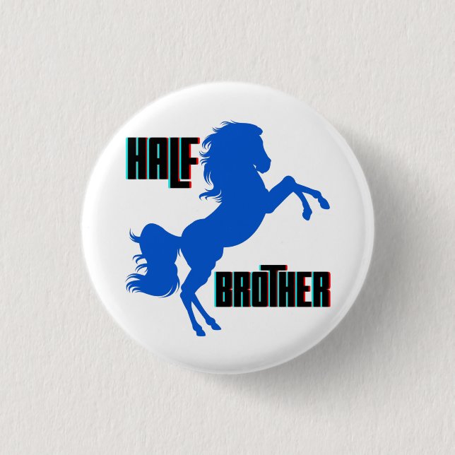 Half Brother Horse Rearing 3 Cm Round Badge (Front)