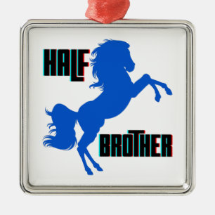 Half Brother Horse Rearing Metal Ornament