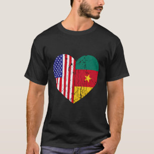 Half Cameroon Half American Roots Mens Womens Kids T-Shirt