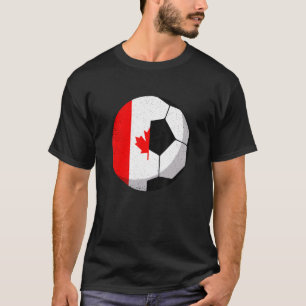 Half Canada Flag Half Football Soccer T-Shirt