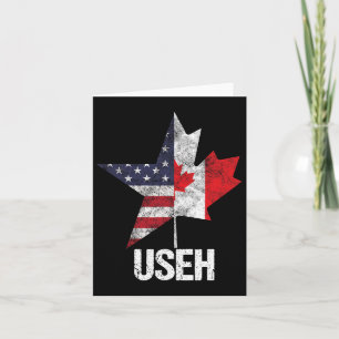 Half Canadian American Useh Canada Usa Flag United Card