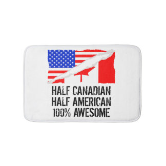 Half Canadian Half American Awesome Bath Mat