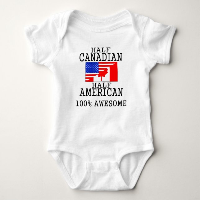 Half Canadian Half American Baby Bodysuit (Front)