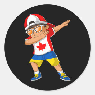 Half Canadian Half Ukrainian Boy Canada Ukraine Fl Classic Round Sticker