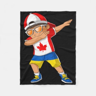 Half Canadian Half Ukrainian Boy Canada Ukraine Fl Fleece Blanket