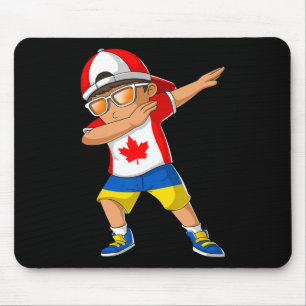 Half Canadian Half Ukrainian Boy Canada Ukraine Fl Mouse Pad