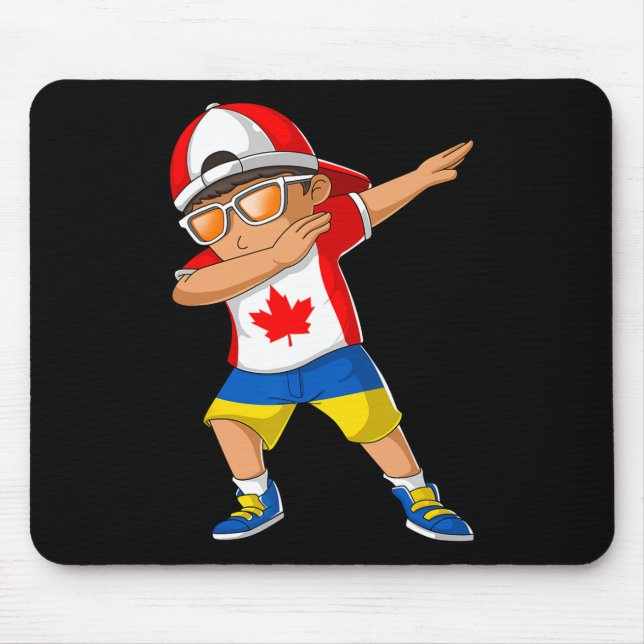 Half Canadian Half Ukrainian Boy Canada Ukraine Fl Mouse Pad (Front)