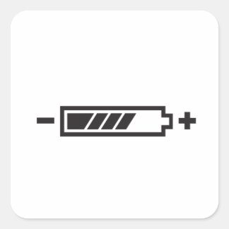 HALF CHARGE BATTERY SQUARE STICKER