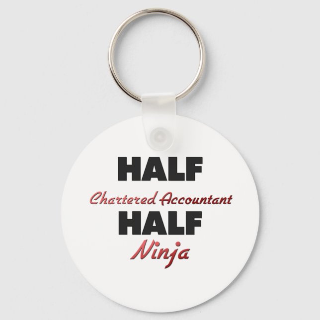 Half Chartered Accountant Half Ninja Key Ring (Front)