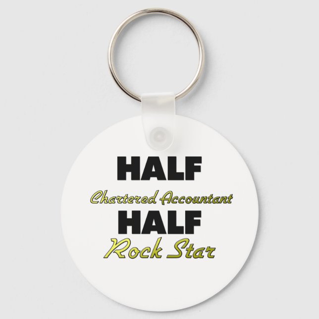 Half Chartered Accountant Half Rock Star Key Ring (Front)