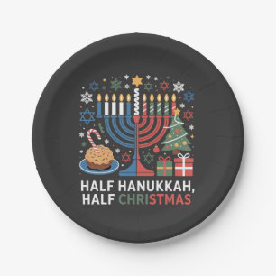 Half Christmas Half Hanukkah Christmukkah Funny  Paper Plate
